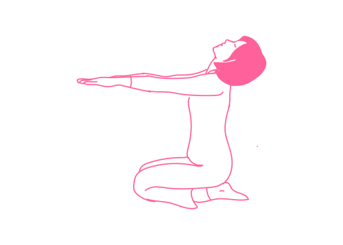 Дыхание Огня в Позе Скалы с вытянутыми вперед руками и опрокинутой назад головой (3 мин)