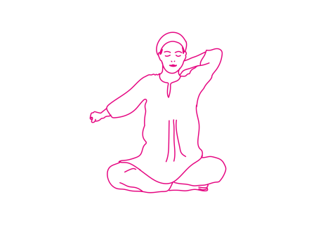 Круговые вращения руками в Простой Позе 2