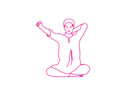 Круговые вращения руками в Простой Позе 1