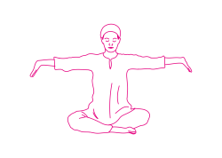 Медленные сгибания запястий в Простой Позе 1