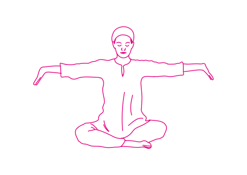 Медленные сгибания запястий в Простой Позе 1