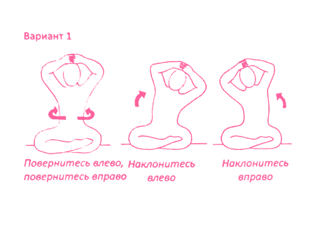 Наклоны и повороты в сторону вариант 1. Упражнение Кундалини Йоги картинка
