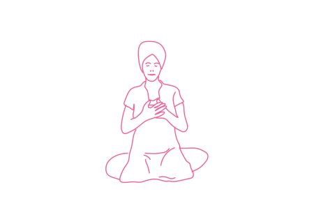 Пение мантры «Хар Харэй Хари Ваа-Хэй Гуру» с руками на Сердечном Центре Кундалини Йога картинка
