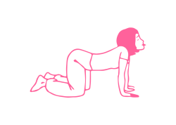 Поза Кошки с дыханием через рот с вытянутым языком (2 мин)