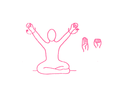 Вращение кулаками с поднятыми на 60 градусов руками – упражнение Кундалини Йоги картинка