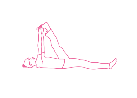 Вытягивание левой ноги вверх, лежа на правой стороне тела (2 мин 30 сек) картинка